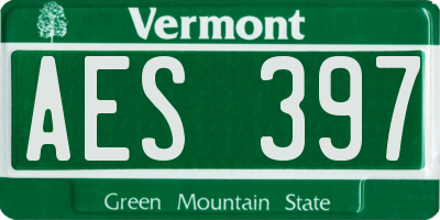 VT license plate AES397