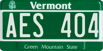 VT license plate AES404