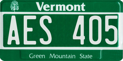 VT license plate AES405