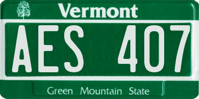 VT license plate AES407