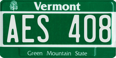 VT license plate AES408