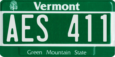 VT license plate AES411