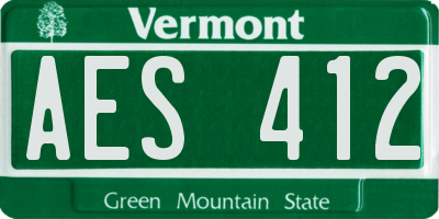 VT license plate AES412