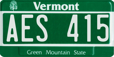 VT license plate AES415