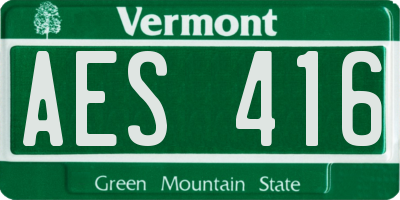 VT license plate AES416
