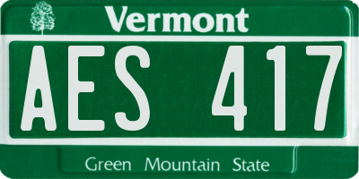 VT license plate AES417