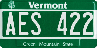VT license plate AES422