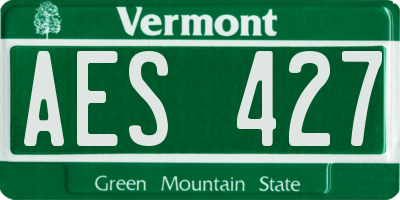 VT license plate AES427