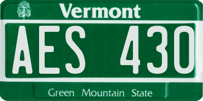 VT license plate AES430