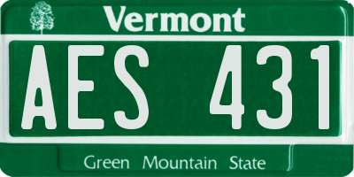 VT license plate AES431