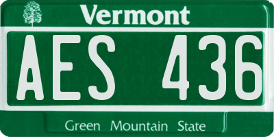 VT license plate AES436