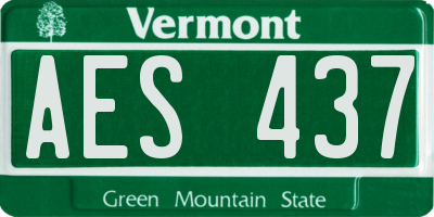 VT license plate AES437