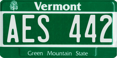 VT license plate AES442