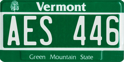 VT license plate AES446