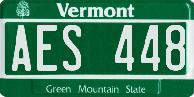 VT license plate AES448