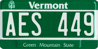 VT license plate AES449