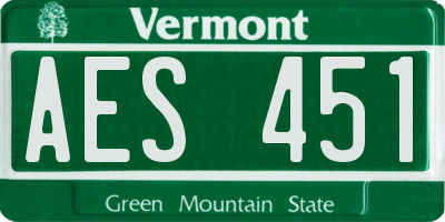 VT license plate AES451