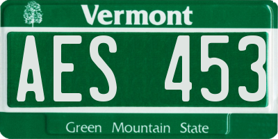 VT license plate AES453