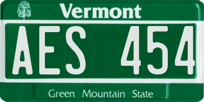 VT license plate AES454