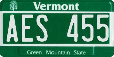 VT license plate AES455