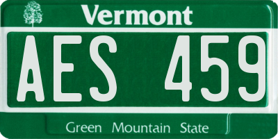 VT license plate AES459