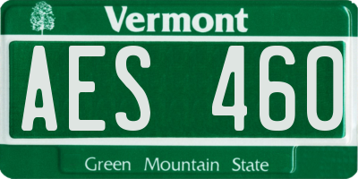 VT license plate AES460