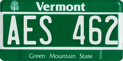 VT license plate AES462