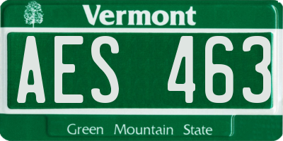 VT license plate AES463