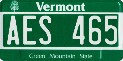 VT license plate AES465
