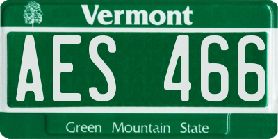 VT license plate AES466