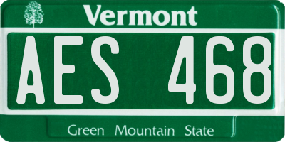 VT license plate AES468