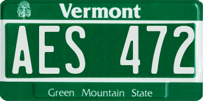 VT license plate AES472