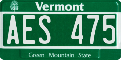 VT license plate AES475