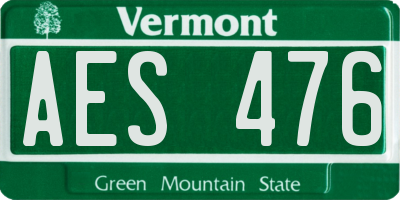 VT license plate AES476