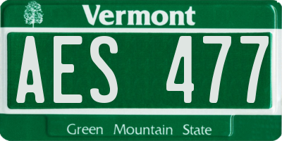 VT license plate AES477