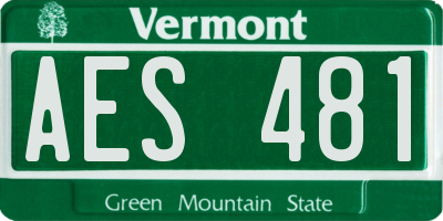 VT license plate AES481