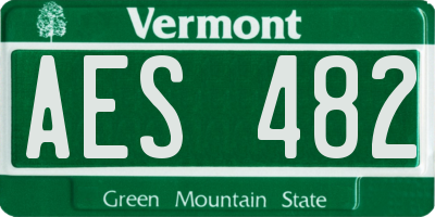 VT license plate AES482