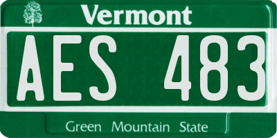 VT license plate AES483