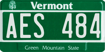 VT license plate AES484