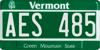 VT license plate AES485