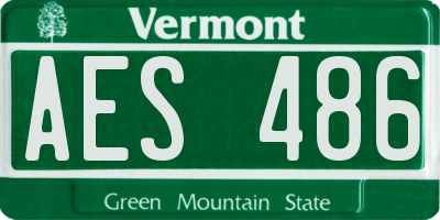 VT license plate AES486