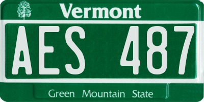 VT license plate AES487