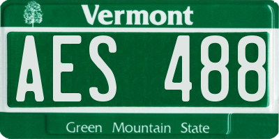 VT license plate AES488