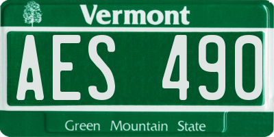 VT license plate AES490