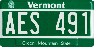VT license plate AES491
