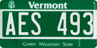 VT license plate AES493