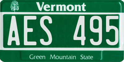 VT license plate AES495