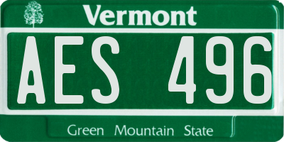 VT license plate AES496