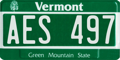 VT license plate AES497
