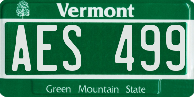 VT license plate AES499